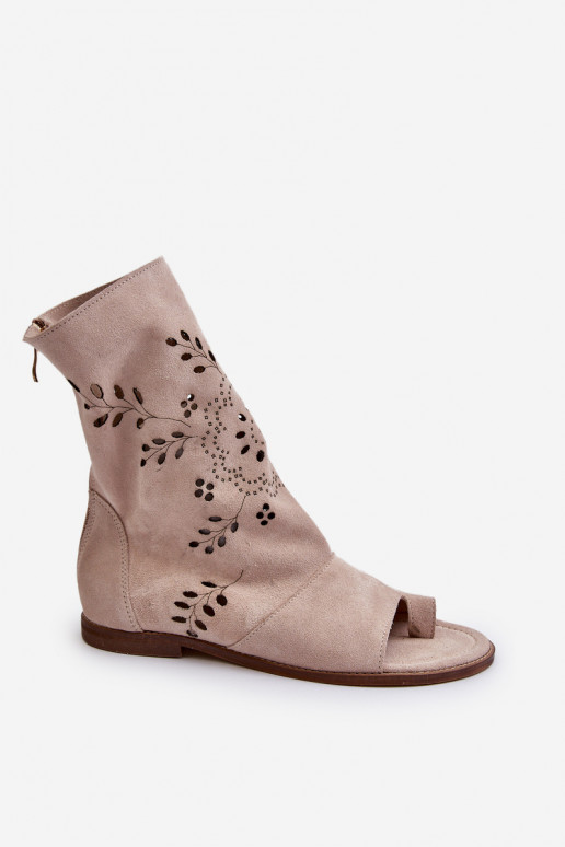 Sandálias Zazoo Suede com salto na... Sandálias Zazoo Suede com salto na...