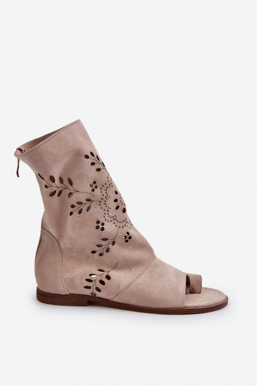 Sandálias Zazoo Suede com salto na... Sandálias Zazoo Suede com salto na...