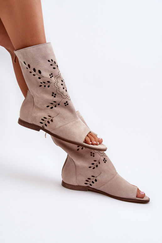 Sandálias Zazoo Suede com salto na... Sandálias Zazoo Suede com salto na...