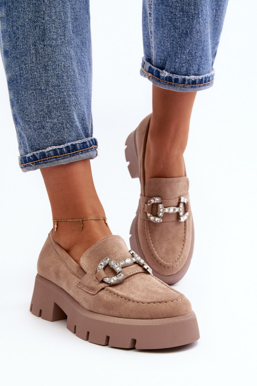 Mocassins com enfeites cor bege Ellise Mocassins com enfeites cor bege Ellise