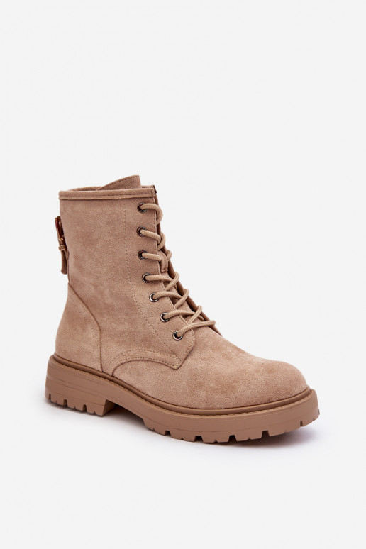 Botins com zíper em marfim Ninsuni Botins com zíper em marfim Ninsuni