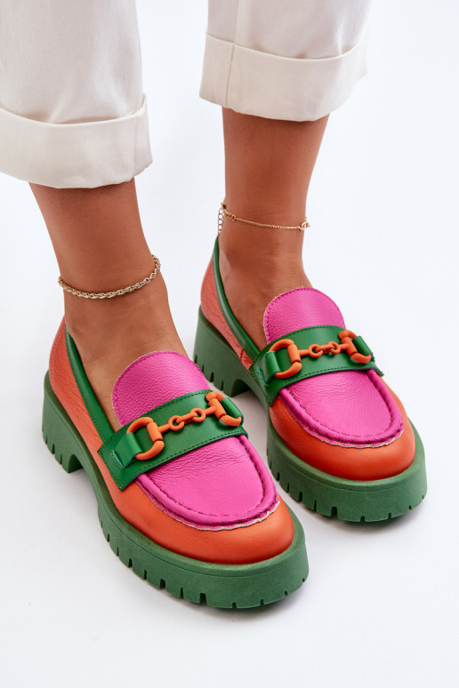 Mocassins CheBello laranja com enfeites Mocassins CheBello laranja com enfeites