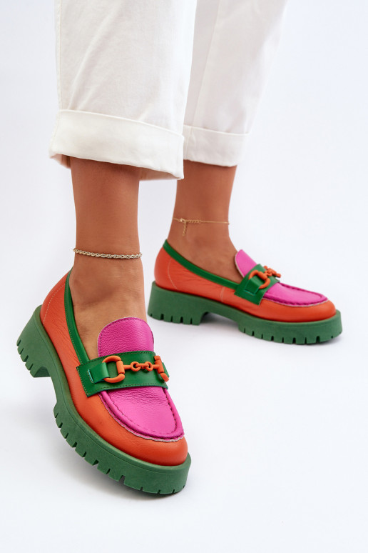 Mocassins CheBello laranja com enfeites Mocassins CheBello laranja com enfeites