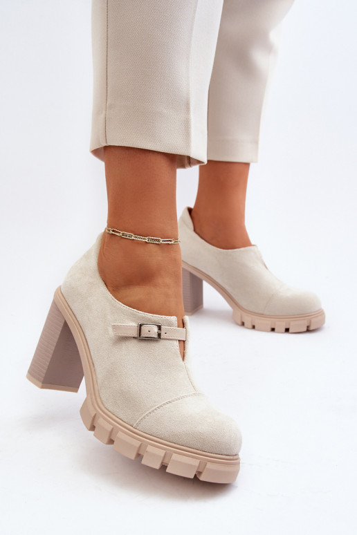 Sapatos de salto tauina marfim