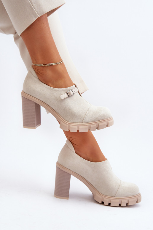 Sapatos de salto tauina marfim