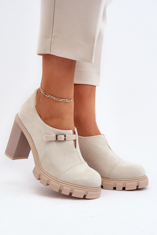 Sapatos de salto tauina marfim