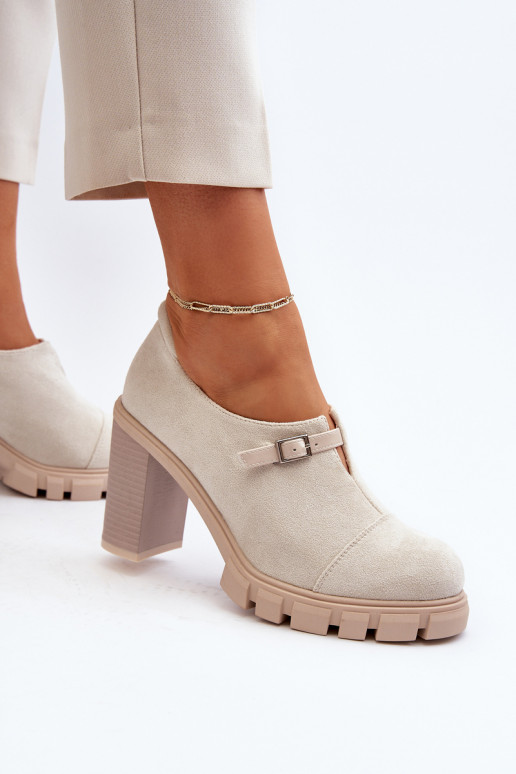 Sapatos de salto tauina marfim