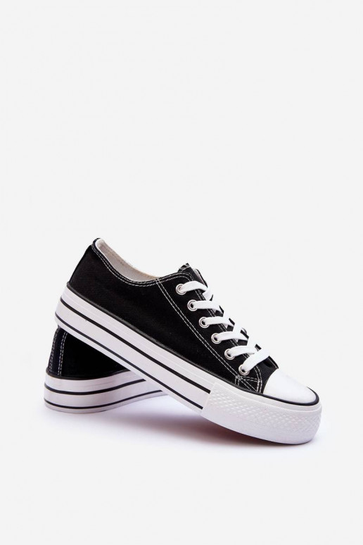 Sapatos de lazer do modelo clássico com plataforma na cor preta Jazlyn