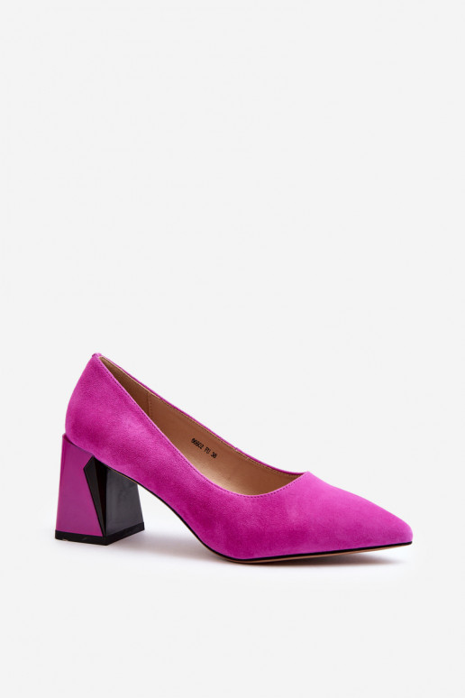 Sapatos de camurça com salto rosa Alessyndra