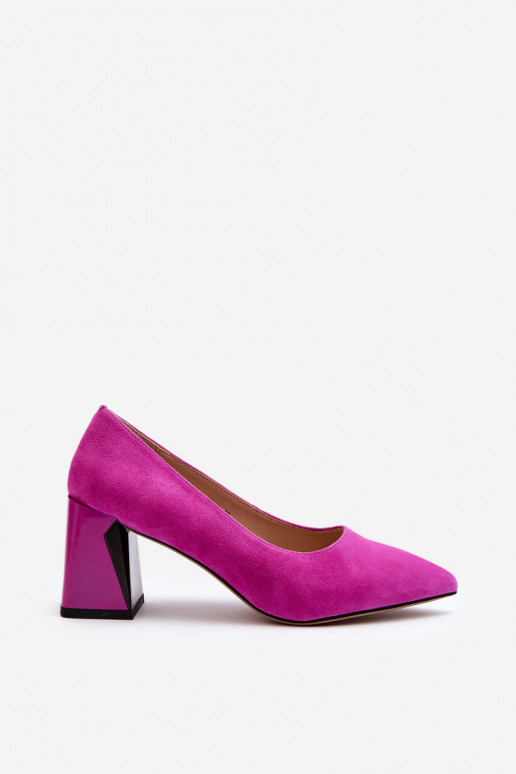 Sapatos de camurça com salto rosa Alessyndra