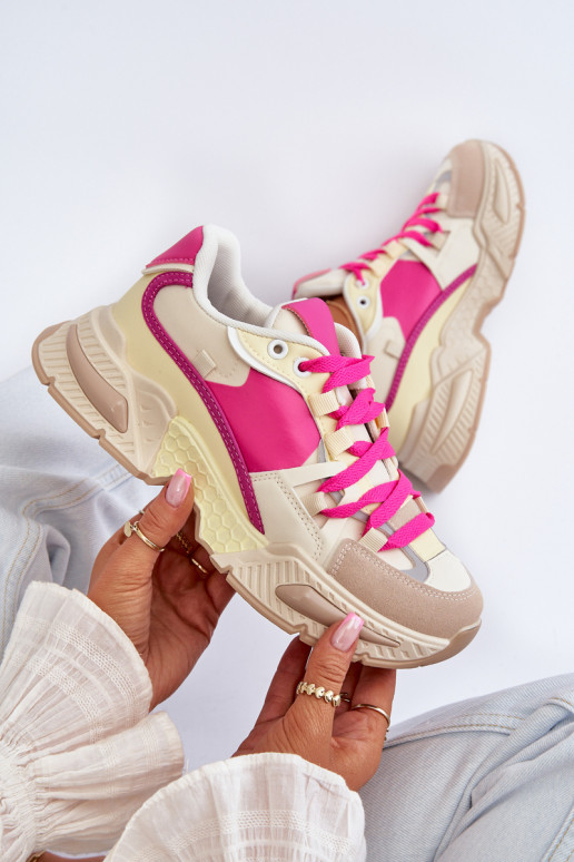 Sapatos com sola maciça na cor rosa Peonema