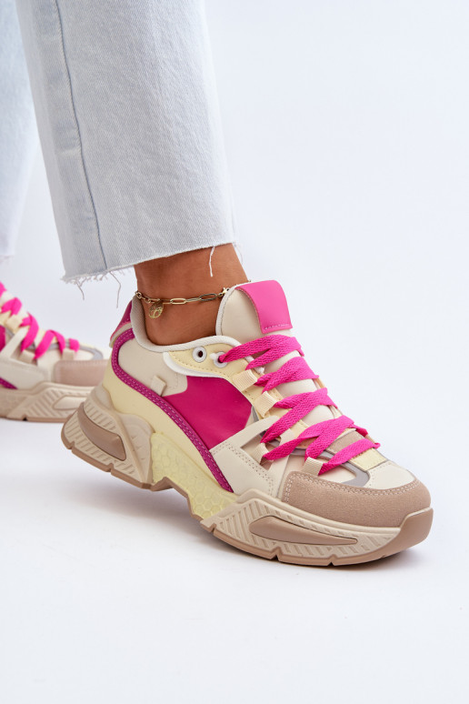 Sapatos com sola maciça na cor rosa Peonema