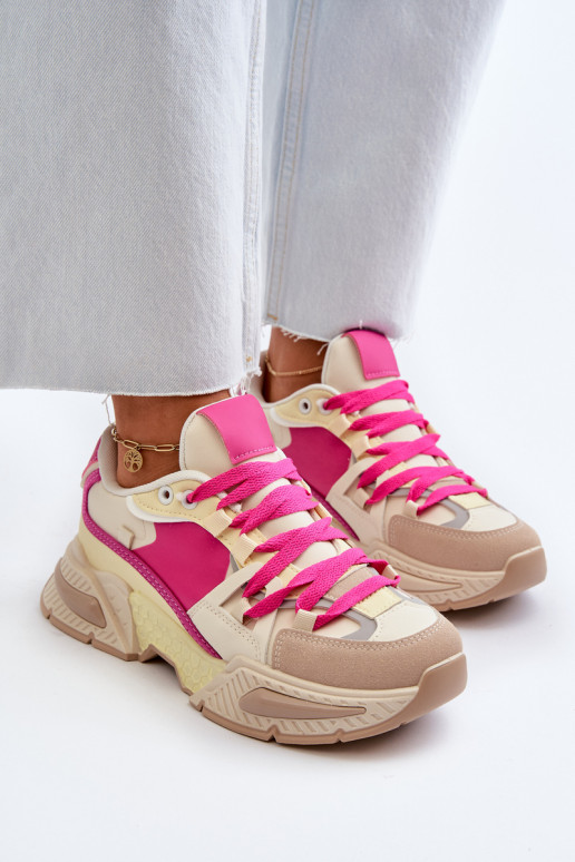 Sapatos com sola maciça na cor rosa Peonema