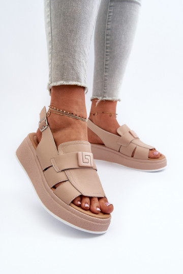 Sandálias plataforma bege...