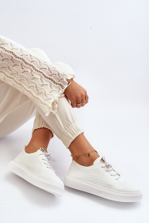 Sapatos casuais na cor branca Unassemia