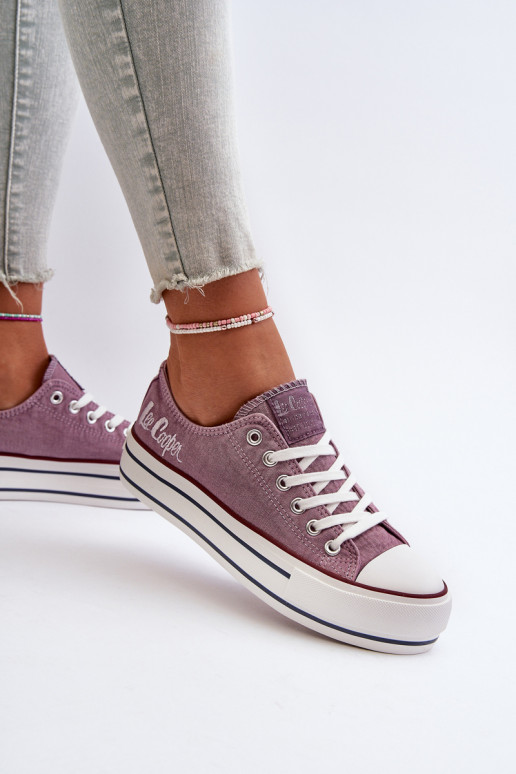 Sapatos casuais com sola enorme Roxo Lee Cooper