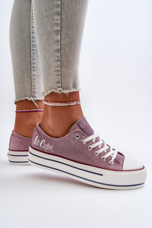 Sapatos casuais com sola enorme Roxo Lee Cooper