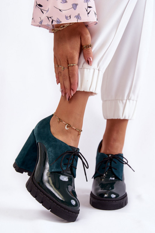 Botas com plataforma na cor verde Carisa