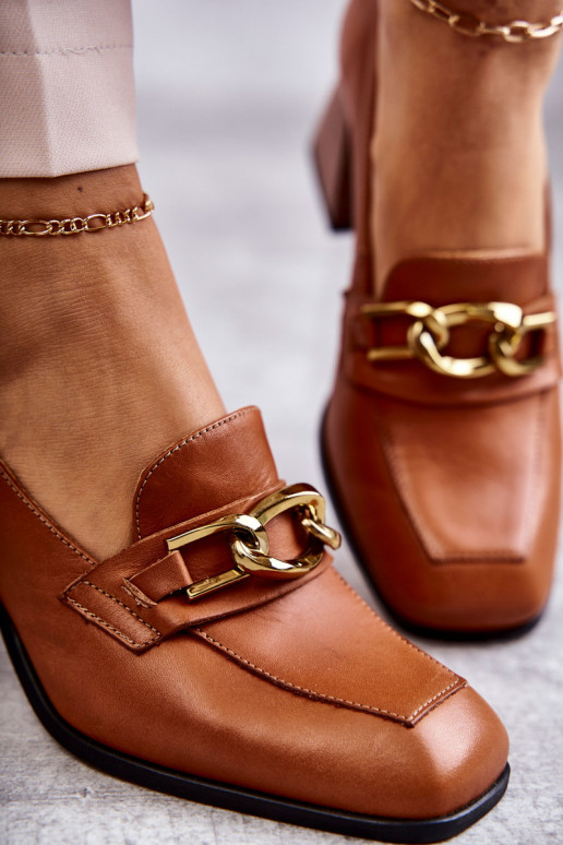 Sapatos com correntes Laura Messi marrom