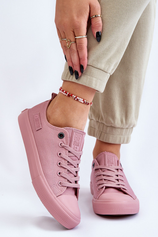 Modelo clássico de tênis com sola plana Big Star cor rosa