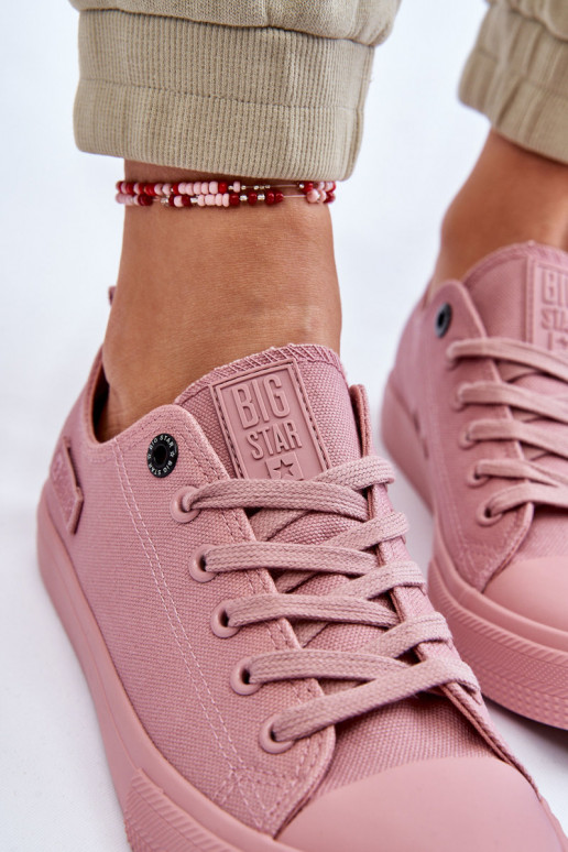 Modelo clássico de tênis com sola plana Big Star cor rosa
