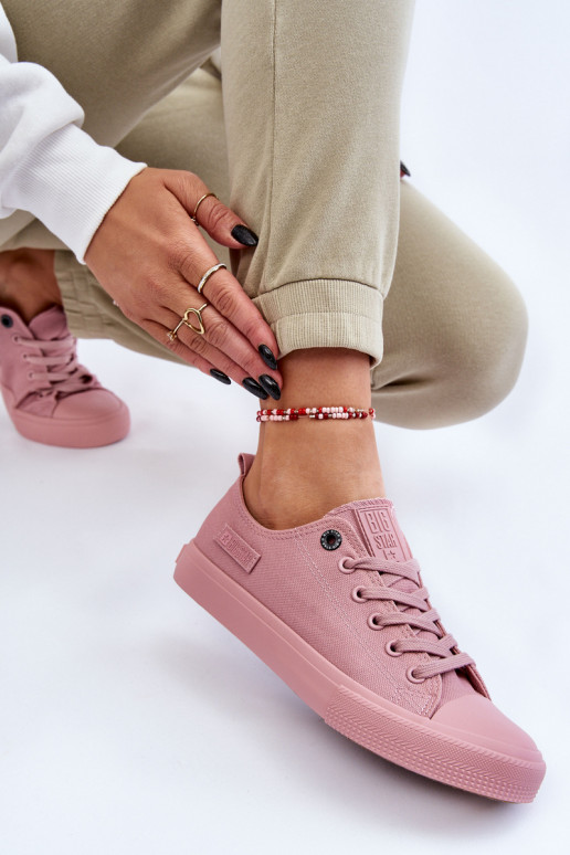 Modelo clássico de tênis com sola plana Big Star cor rosa