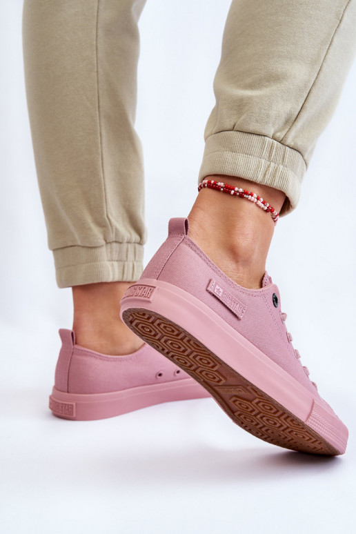 Modelo clássico de tênis com sola plana Big Star cor rosa