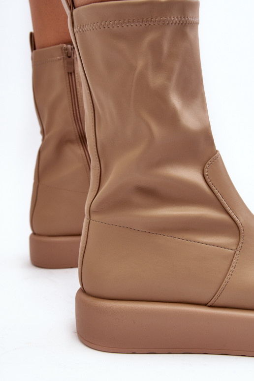 Botas com plataforma bege Algedi