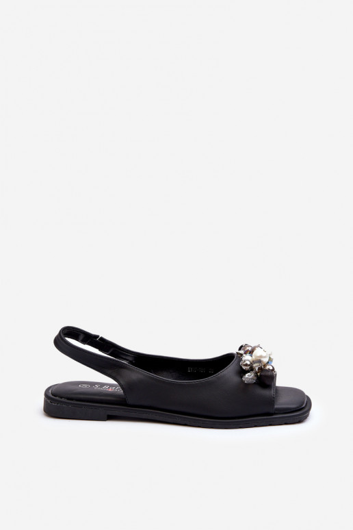Sandálias femininas com lindos detalhes em preto S.Barski