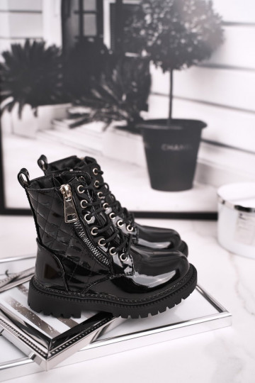 Botas femininas lacadas em... 2