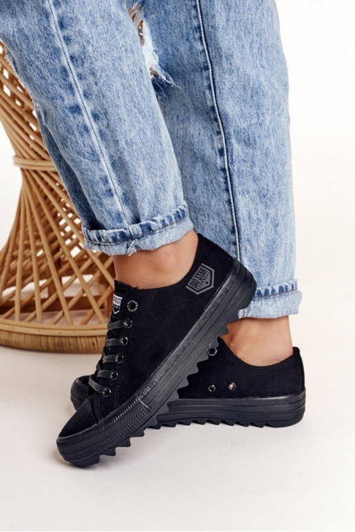 Sapatos femininos com sola larga BIG STAR preto