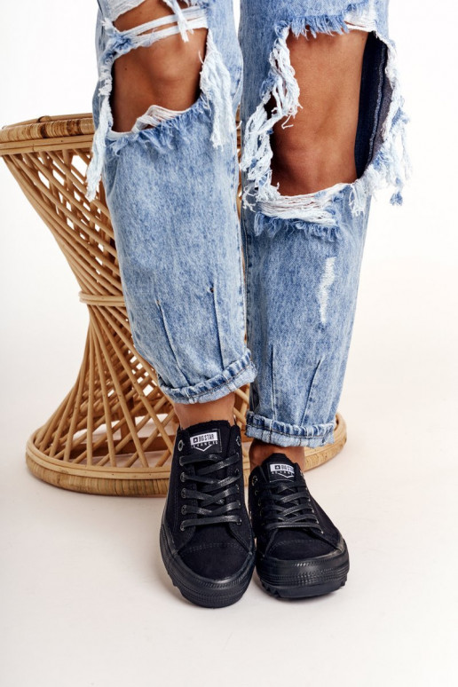 Sapatos femininos com sola larga BIG STAR preto