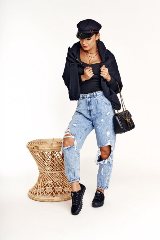 Sapatos femininos com sola larga BIG STAR preto