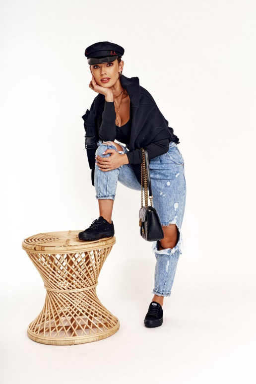 Sapatos femininos com sola larga BIG STAR preto