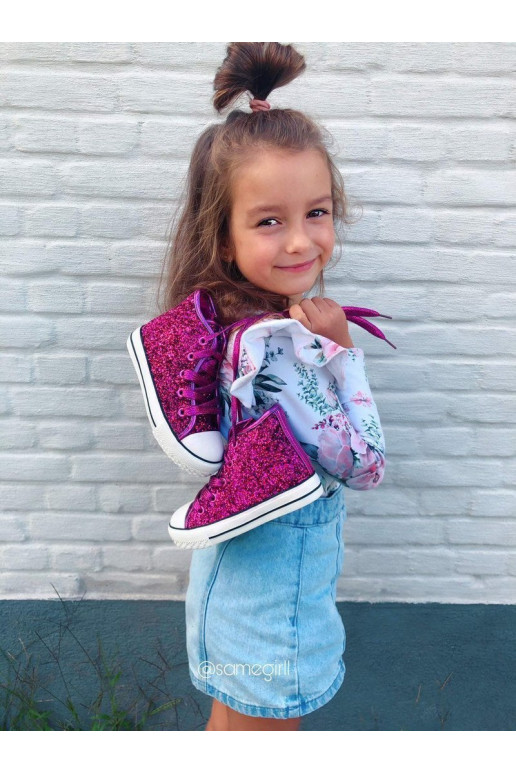 Sapatos casuais infantis com glitter Ally