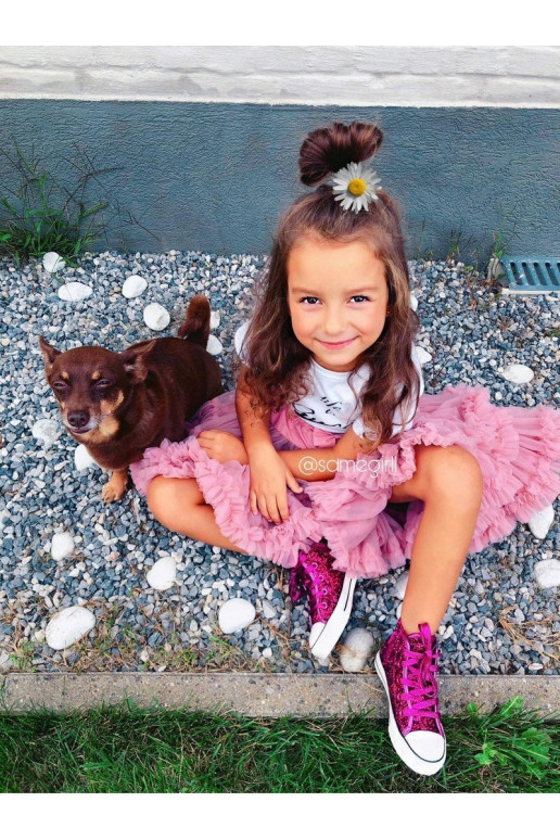 Sapatos casuais infantis com glitter...