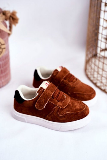 Sapatos casuais infantis na cor marrom