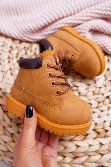 Botas marrons infantis quentes