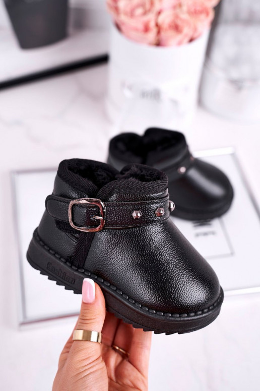 Botas de neve quentes em preto Botas de neve quentes em preto