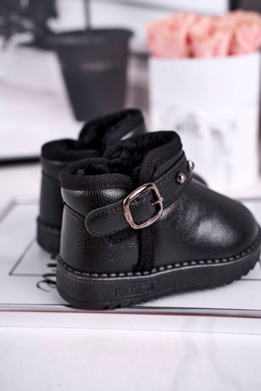 Botas de neve quentes em preto Botas de neve quentes em preto