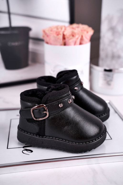 Botas de neve quentes em preto Botas de neve quentes em preto