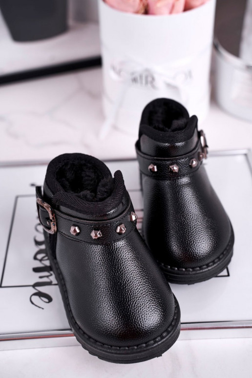 Botas de neve quentes em preto Botas de neve quentes em preto