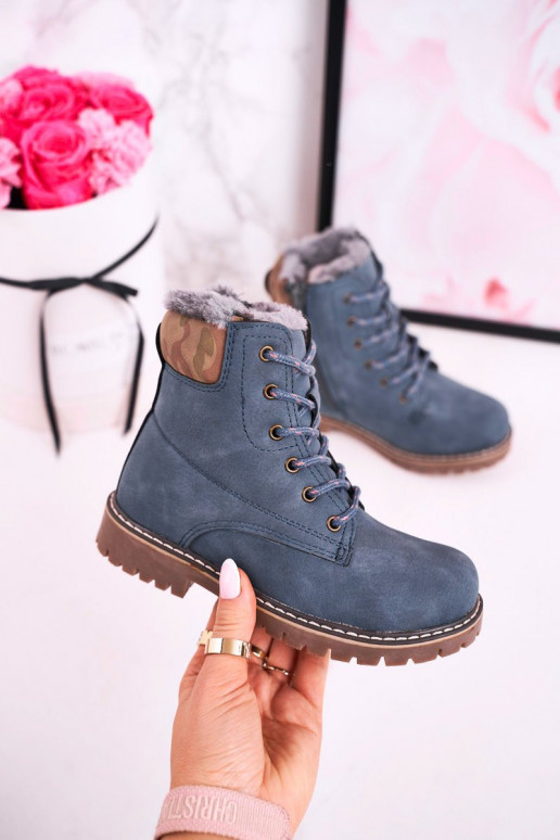 Botas infantis quentes, azuis Botas infantis quentes, azuis