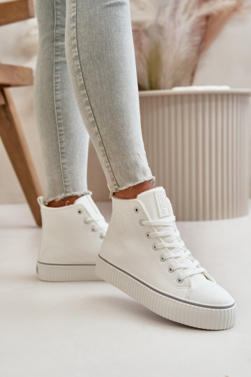 Feminino aquecimento sapatos casuais de couro ecológico Big Star OO274788 cor branca