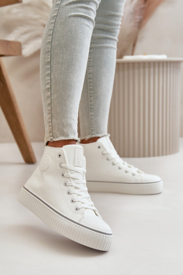 Feminino aquecimento sapatos casuais de couro ecológico Big Star OO274788 cor branca 2