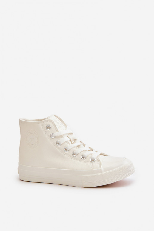 Sapatos de lazer aquecimento de couro ecológico cor branca Big Star OO274932 Sapatos de lazer aquecimento de couro ecológico cor branca Big Star OO274932