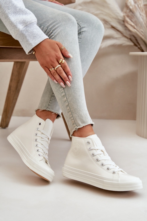 Sapatos de lazer aquecimento de couro ecológico cor branca Big Star OO274932 Sapatos de lazer aquecimento de couro ecológico cor branca Big Star OO274932