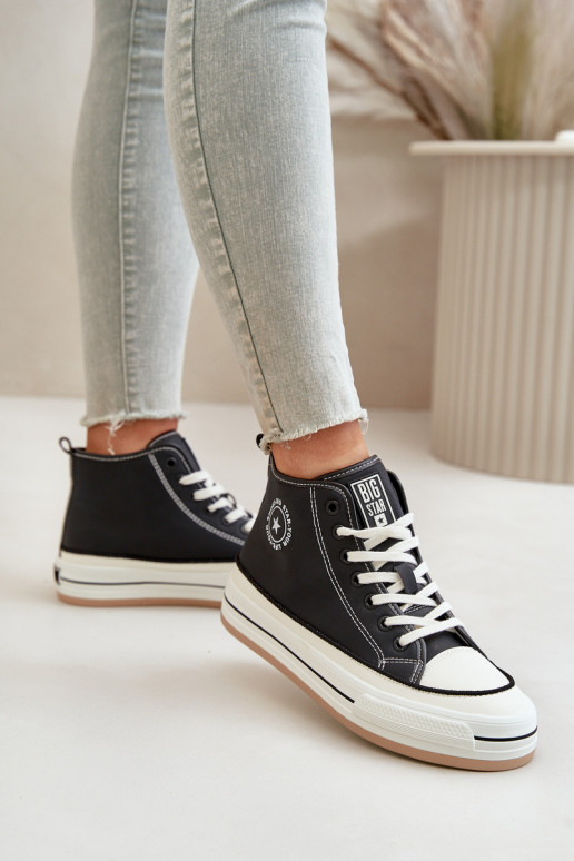 aquecimento Sapatos de lazer com uma plataforma Eko Pele Big Star OO274062 cor preta aquecimento Sapatos de lazer com uma plataforma Eko Pele Big Star OO274062 cor preta