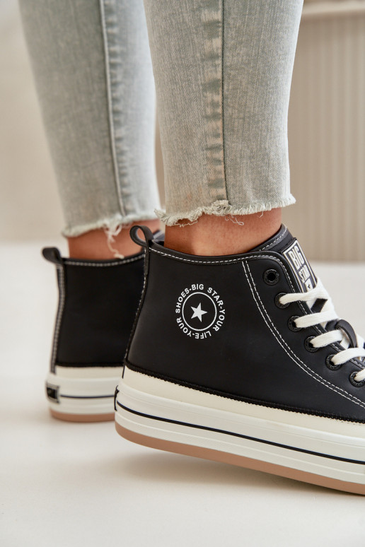 aquecimento Sapatos de lazer com uma plataforma Eko Pele Big Star OO274062 cor preta aquecimento Sapatos de lazer com uma plataforma Eko Pele Big Star OO274062 cor preta