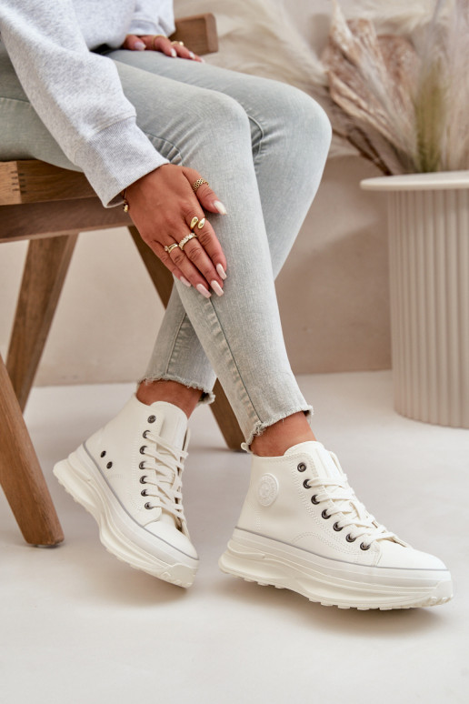 Sapatos de lazer com uma plataforma Eko Pele Big Star OO274064 cor branca Sapatos de lazer com uma plataforma Eko Pele Big Star OO274064 cor branca